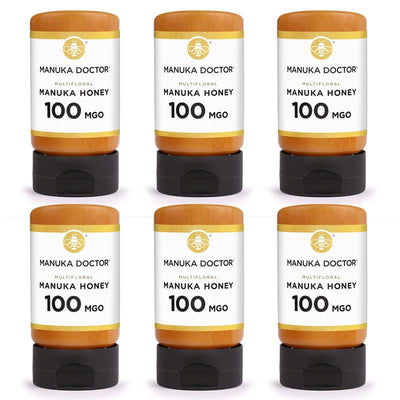 100 MGO Squeezy Manuka Honey 300g - MultiFloral - 6 Pack