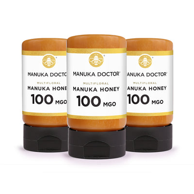 100 MGO Squeezy Manuka Honey 300g - MultiFloral - Trio Pack